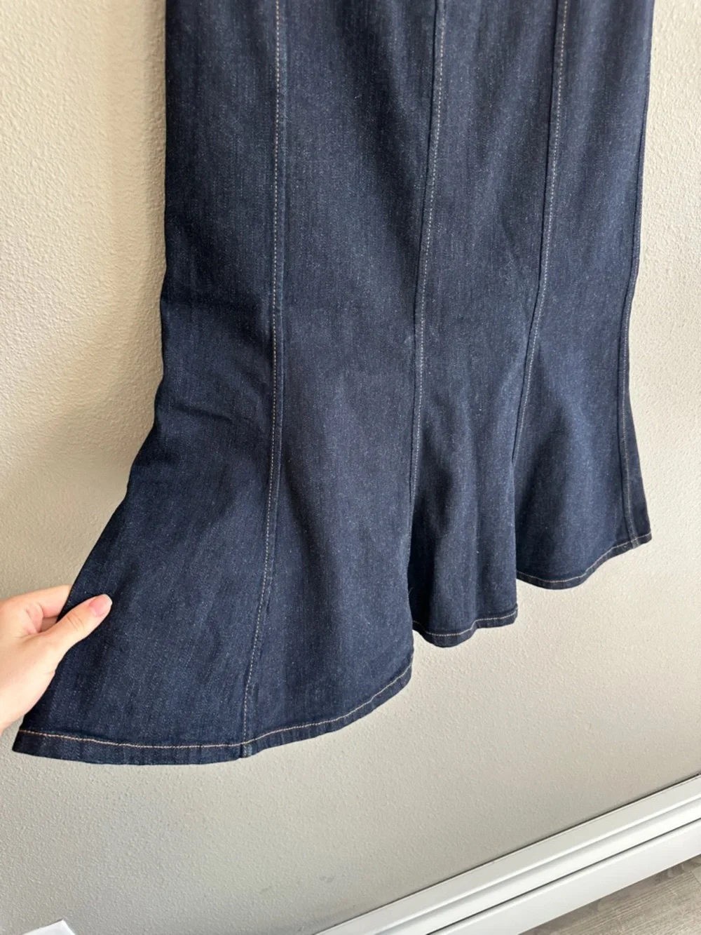 Vintage Ralph Lauren Denim Fit & Flare Midi Skirt 2